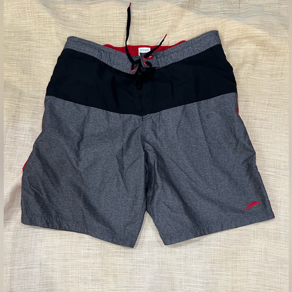 SPEEDO Men's Large Grey Swim Trunks
